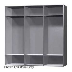   36 X 18 X 60 Solid Plastic Locker 3 Wide Cubbie Blue 