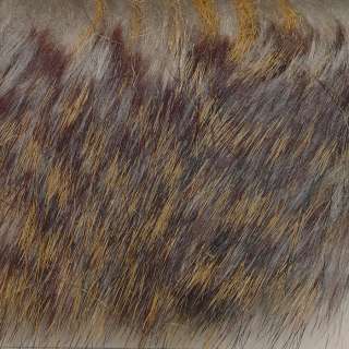 Brown Emu Feathers Faux Upholstery Fur   By the Yard   FFEFMB3526 