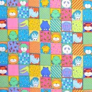  44 Wide Zoo Parade Flannel Zoo Babies Blocks Multi Fabric 