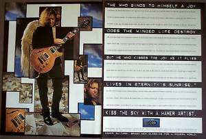 1996 musician Jeff Golub w/ Hamer Artist Archtop Guitar 2pg Ad  