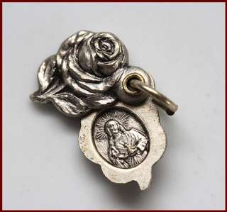   Medal Charm ROSE / LILY ✿ Sacred Heart / OL of Mt Carmel  