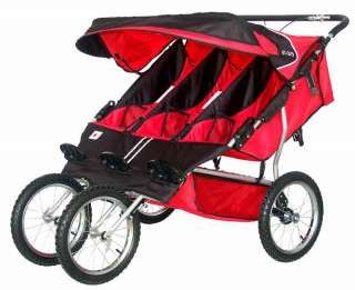BebeLove 475 EVO TS Triple Baby Jogging Stroller Red  