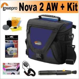 Lowepro Nova 2 AW Camera Bag Navy Blue Plus Camera Accessory Package