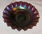 NORTHWOOD CARNIVAL GLASS BOWL AMETHYST WITH SCALLOPED E