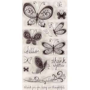 : Hampton Art Clear Stamps Patterned Butterflies By The Package: Arts 
