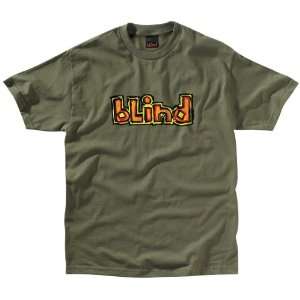  Blind Original Logo T Shirt   Military Green   Size XL 