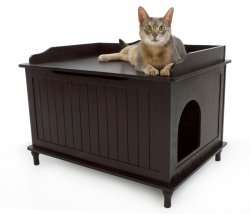 Designer Catbox Wood Litter Box Enclosure In Espresso DCB E Cat Kitten 