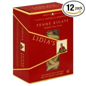 Lidia?s Rigate Penne Pasta, 16 Ounce (Pack of 12)  Grocery 