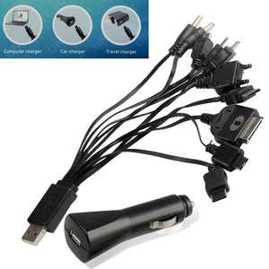 car Charger/ USB computer travel car Multi charge Cable  