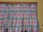 longaberger pastel plaid fabric valance window curtain great for baby