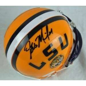  Lsu Coach Les Miles Signed Authentic Mini Helmet Jsa 
