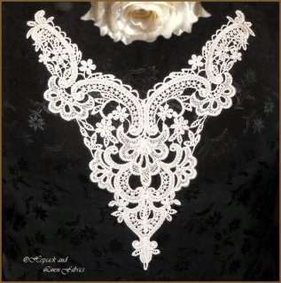 IVORY Venise Lace Bridal Victorian APPLIQUE Motif Trim  