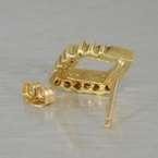 Vintage Estate Diamond 14k Gold Geometric Earrings  