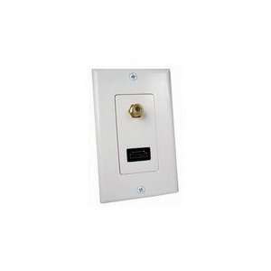   Unlimited White HDMI & Coaxial F Connector Wall Plate: Electronics