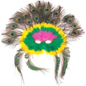  Mardi Gras Colorful Feather Peacock Eye Mask Toys & Games