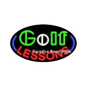  Flashing Golf Lessons Neon Sign (Oval)