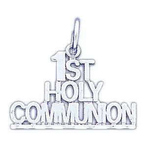  14K White Gold 1st Holy Communion Charm Jewelry