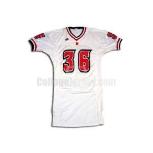 White No. 36 Game Used Louisiana Lafayette Russell Football Jersey 