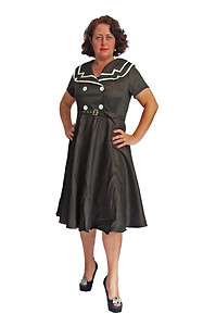 1950s RETRO SWING DRESS VINTAGE SAILOR STYLE  MAD MEN INSPIRED  