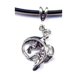   Black Iguana Necklace Sterling Silver Jewelry Gift Boxed