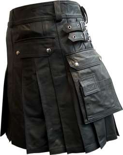Mans FULL LEATHER Pleated Gladiator Kilt (K5) From £62 Choice of 