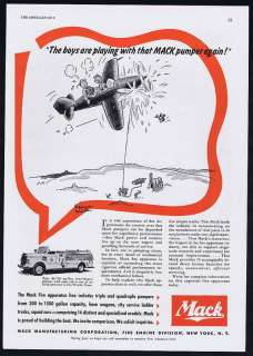 1941 Mack Pumper Semi Cab Fire Engine Truck Texas Ad  