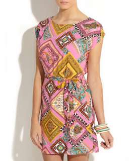 Pink Pattern (Pink) Scarf Print Tunic Dress  248373179  New Look