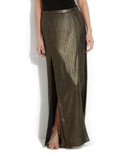 Gold (Gold) Limited Gold Double Slit Maxi Skirt  245962293  New 