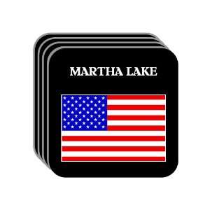 US Flag   Martha Lake, Washington (WA) Set of 4 Mini Mousepad Coasters