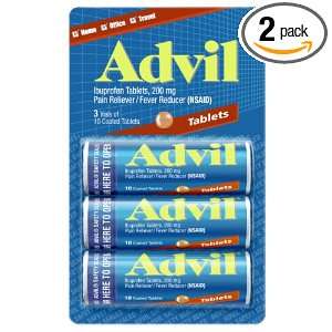  Advil Tablets VIAL TRIPLE PACK, 3 x 10 Count (Pack of 2 