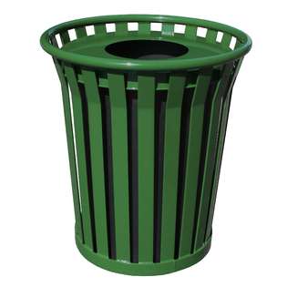 Witt Industries 36 Gallon Brown Flat Top Trash Receptacle WC3600 FT GN 