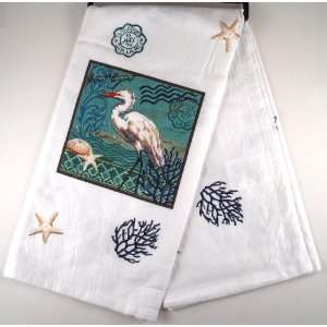   River Great Egret Bird Flour Cotton Pantry Sack Towel