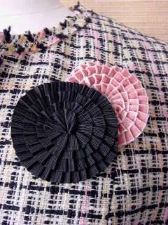 CHANEL 03P Jacket/Coat Fantasy Tweed Flower Pins 46 MINT  