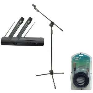  Wireless Handheld Microphone System   PMKS3 Tripod Microphone Stand 