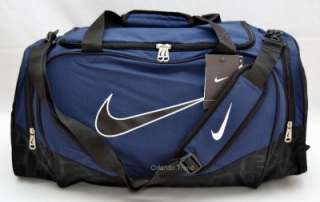 New Nike Brasilia 5 Dark Blue Black Medium Duffle Bag Gym Tote Travel 