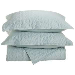 Tuscany Fine Italian Linens Egyptian Cotton Quilted Coverlet Set, King 