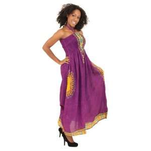  Traditional Print Tube Dress : Purple: Everything Else