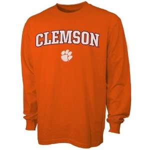 Clemson Tigers Orange Vertical Arch Long Sleeve T shirt:  