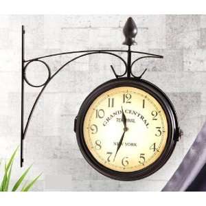   York Electric London Double Sided Station Wall Clock: Home & Kitchen