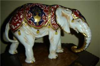 ANTIQUE GERMAN Aelteste Volkstedter Porcelain ELEPHANT Figurine