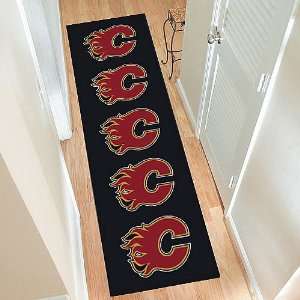  Anglo Oriental Calgary Flames 21 x 78 Repeat Rug: Sports 