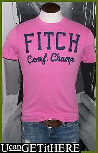 Mens Abercrombie Conf. Champs T Shirt M NWT Pink & Navy Blue Tee 