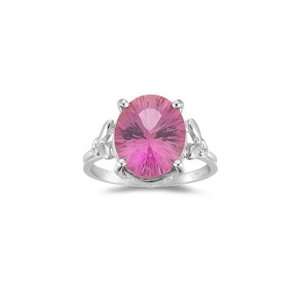 12x10 mm Mystic Pink Topaz Ring in 10K White Gold 10.0 