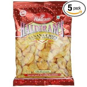 Haldiram Banana Chips, Tangy Tomato, 7.06 Ounce Pouch (Pack of 5)