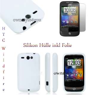 Schale für HTC Wildfire Silikon Hülle Tasche + Folie WW  