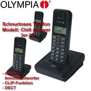 Olympia Chill Answer DECT Telefon 3er Set mit AB, neu  