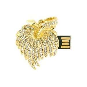  2GB Crystal Leaf USB Flash Drive (Golden): Electronics