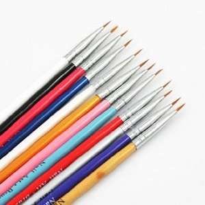  BK 12pcs Nail Art Brush Dotting Pen Beauty