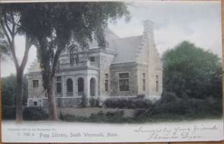 1905 Postcard Fogg Library   South Weymouth, Mass MA  