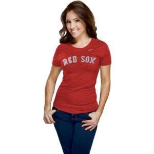  Boston Red Sox Womens Nike Red Heather Blended T Shirt 